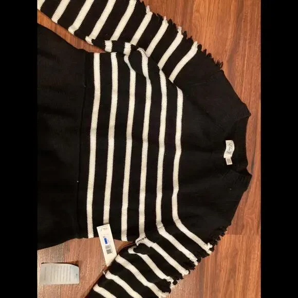 NWT New Eliza J Black White Striped Sweater Dress XL - Picture 3 of 6